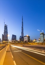 Sheikh Zayed Road skyline and Burj Khalifa