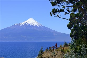 Volcano Osorno with snow cap at Lago Llanquihue