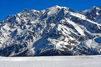 Mont Blanc massif in winter
