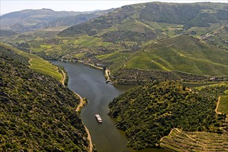 Excursion boat on the Douro River near Sao Joao da Pesqueira