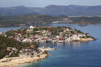 View of the island of Cayo Granma in the Bahia de Santiago de Cuba bay