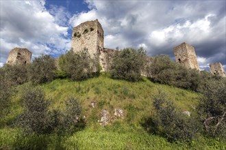 City wall with fortified towers