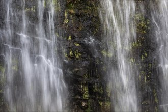 Waterfall on rock face