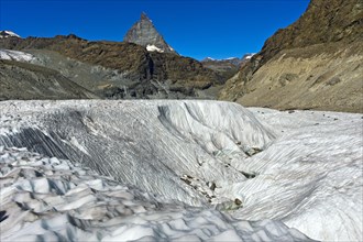 Wide crevasse on the Gorner Glacier