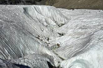 Wide crevasse on the Gorner Glacier