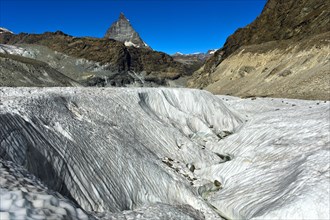 Wide crevasse on the Gorner Glacier