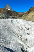 Wide crevasse on the Gorner Glacier