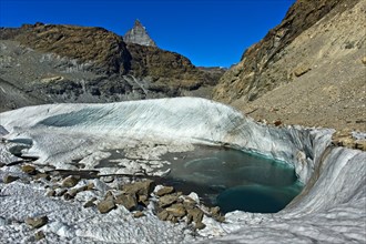 Glacier lake in the Gorner glacier