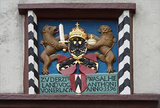 Medieval coat of arms at the Upper Gate House
