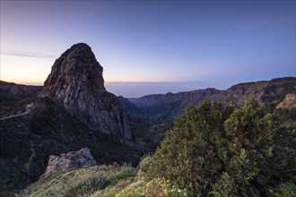 Roque de Agando rock tower at sunrise