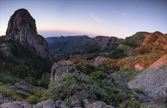 Roque de Agando rock tower at sunrise