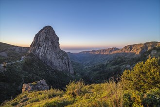 Roque de Agando rock tower at sunrise