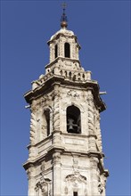 Baroque bell tower of the church Iglesia de Santa Catalina