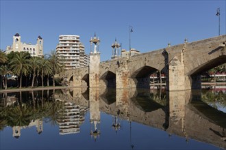 Historical bridge with statues of saints