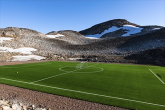 Football pitch with artificial turf