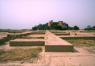 Foundation walls with castle