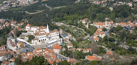 View of Sintra with National Palace from above