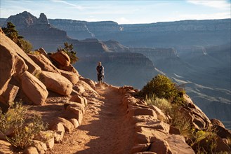 Hiker on the South Kaibab Trail