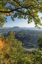 Panoramic view from the Bastei to the Lilienstein