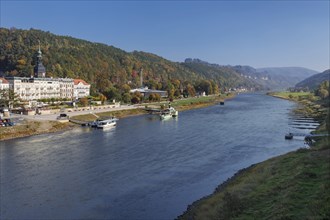 View over the Elbe to Bad Schandau