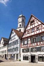 Historic centre with half-timbered houses and parish church