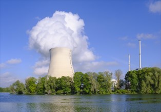 Isar I and Isar II nuclear power plant at Niederaichbach reservoir