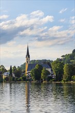 View over the Schliersee with Schliersee Church