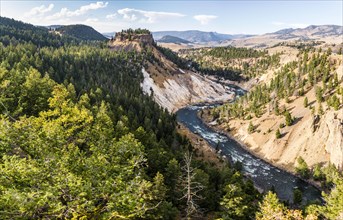 View from Calcite Springs Overlook to Yellowstone River