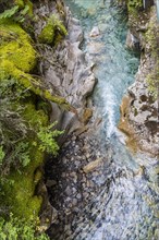 View into the canyon with mountain river