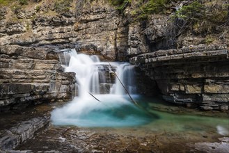 Waterfall at a mountain river