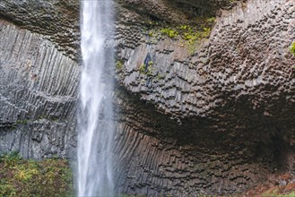 Waterfall in front of basalt rock