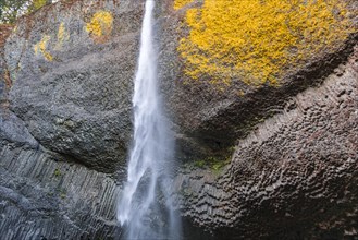 Waterfall in front of basalt rock