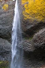 Waterfall in front of basalt rock