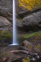 Waterfall in front of basalt rock