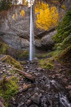 Waterfall in front of basalt rock