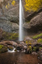 Waterfall in front of basalt rock