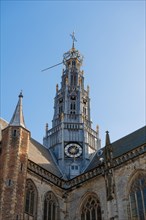 Tower of the Gothic cathedral Sint-Bavokerk