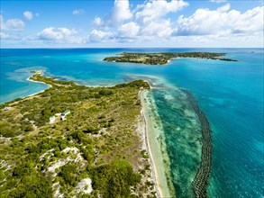 Maiden Island with fish traps