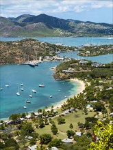 View from Shirley Heights to English Harbour and Windward Bay