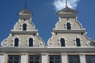 Restored gables of old houses