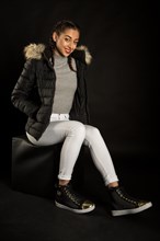 Young woman with winter outfit