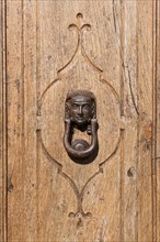 Wooden door with Sphinx-knockers