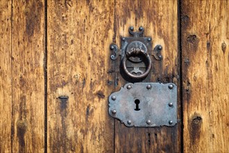 Iron door knocker and lock