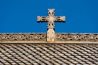 Wooden cross and wooden shingles
