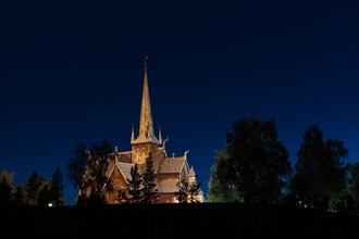 Illuminated Stave Church Lom