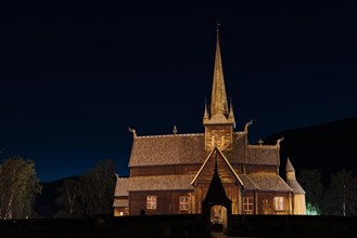 Illuminated Stave Church Lom