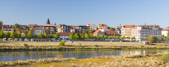 City view over the river Elbe