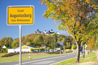 Place name sign of Augustusburg