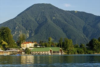 Tegernsee with boathouses
