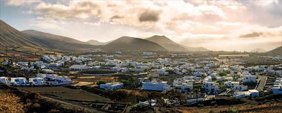 View of Uga surrounded by volcanic cones